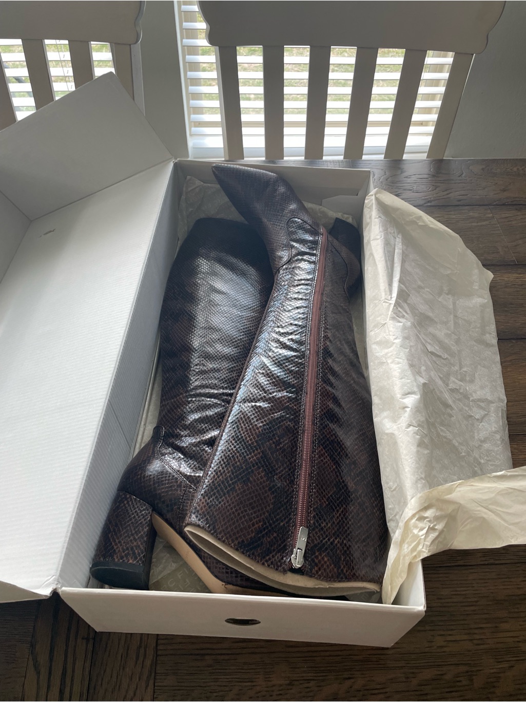 Marc Fisher Knee High Snake Skin Boots